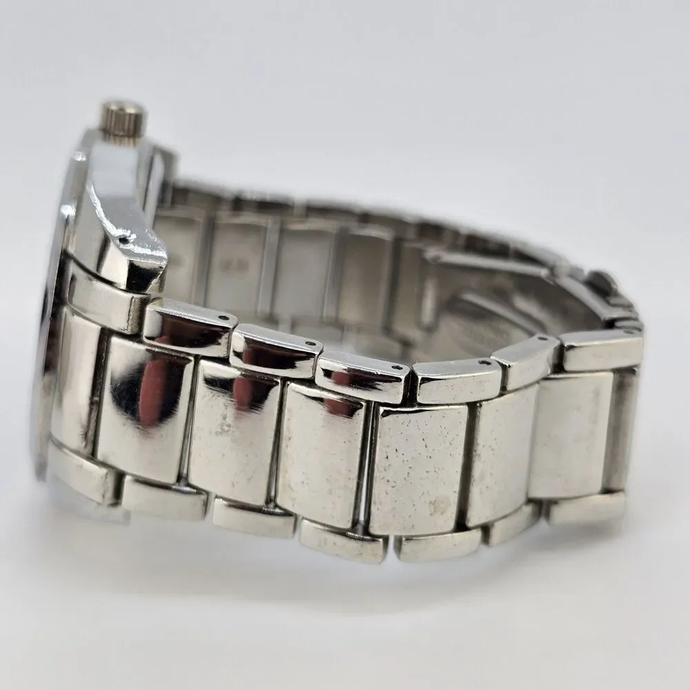 40MM Men's Diamond‎ Watch Blue Dial Gray Bracelet Band 6